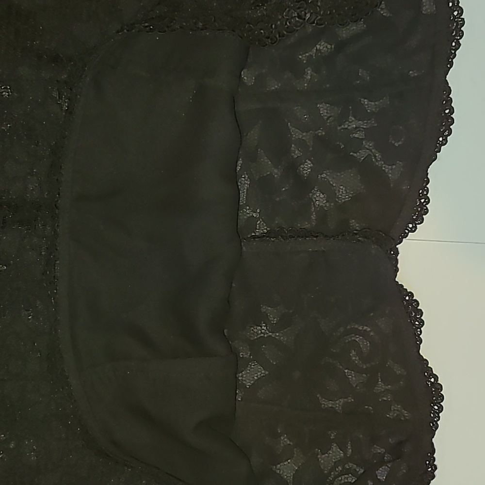 Talbots Black Lace Button-Down Blouse - image 7